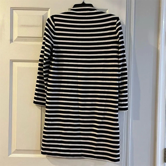 Kate Spade XS Black Striped Knit Dress 3/4 Sleeve Knee Length Casual - Picture 7 of 7